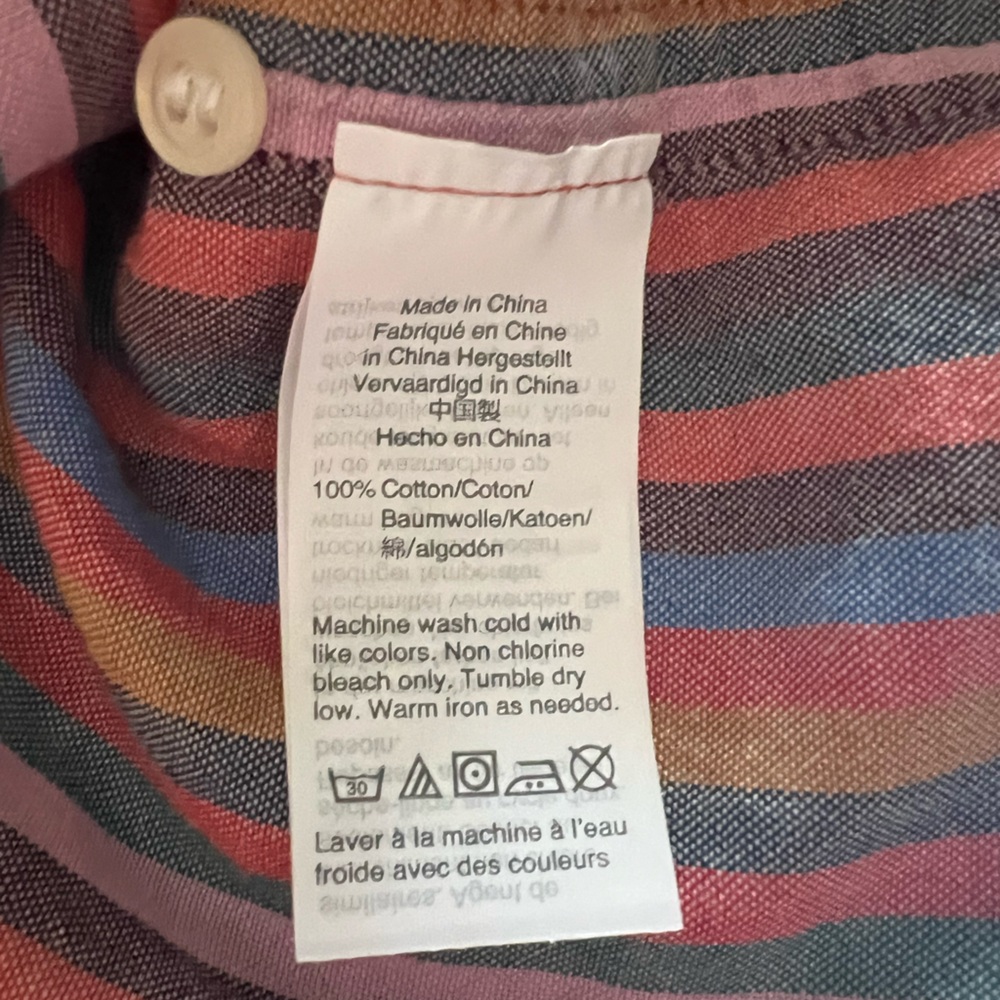 💖Madewell Central Cotton Short Sleeve Shirtdress in Rainbow Stripe - Picture 7 of 7